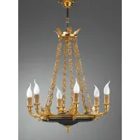 Picture Italian chandelier with golden bronze decorations