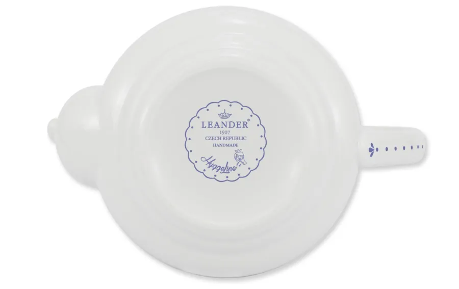 obrazek 2 Stylowy porcelanowy imbryk z delikatnym zdobieniem w kolorze niebieskim - Leander