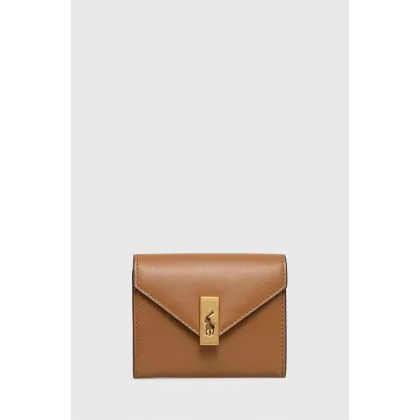Zdjęcie Polo Ralph Lauren portfel skórzany damski kolor beżowy