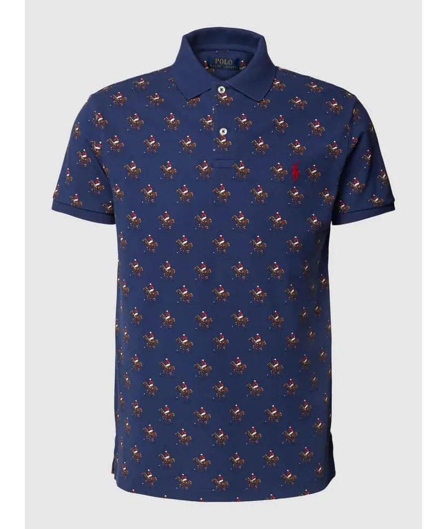 obrazek 1 Koszulka polo o kroju slim fit z wzorem na całej powierzchni