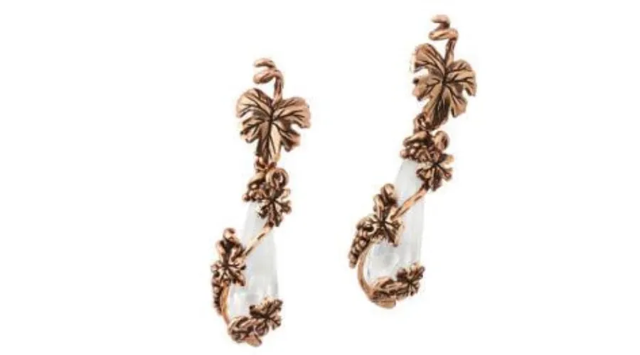 obrazek 1 Kolczyki Antyczne 18k Rose Plated Silver Przezroczysty obsydian
