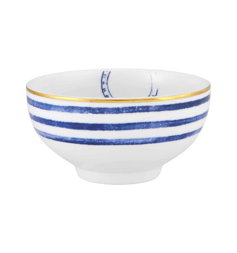 obrazek 1 Porcelanowa miska na warzywa Transatlântica z niebieskimi paskami i złotym wykończeniem - Vista Alegre