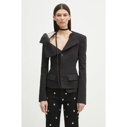 Zdjęcie Ottolinger marynarka Off-Shoulder Blazer kolor czarny jednorzędowa gładka 123-600623-01