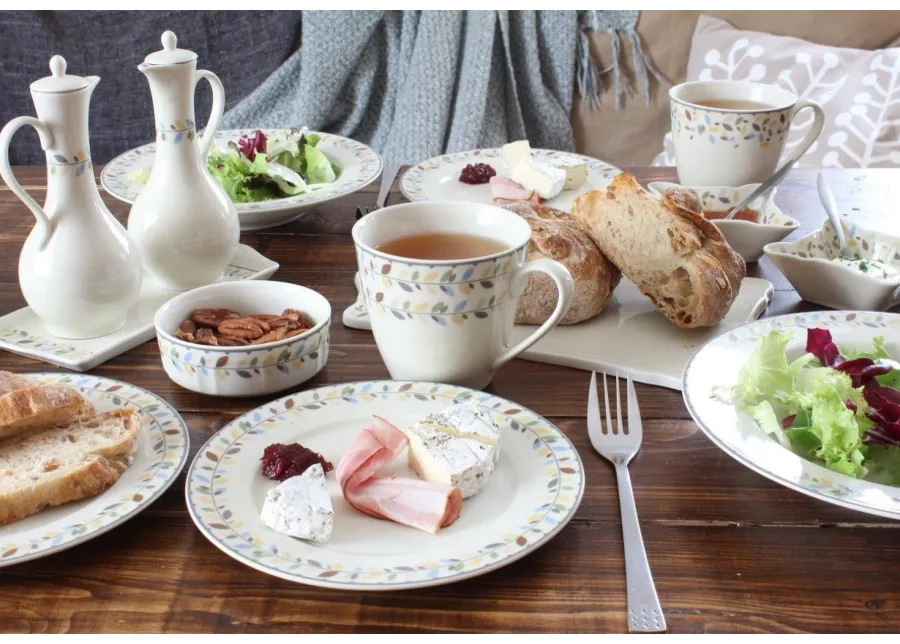 obrazek 2 Piękna stylowa miska śniadaniowa z porcelany w kolorze kości słoniowej – wariant 1 - Leander
