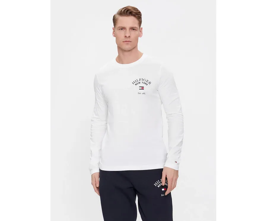 obrazek 1 Tommy Hilfiger Longsleeve Arch Varsity MW0MW34252 Biały Regular Fit