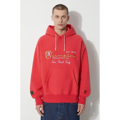 Zdjęcie Champion bluza męska kolor czerwony z kapturem z aplikacją 219997