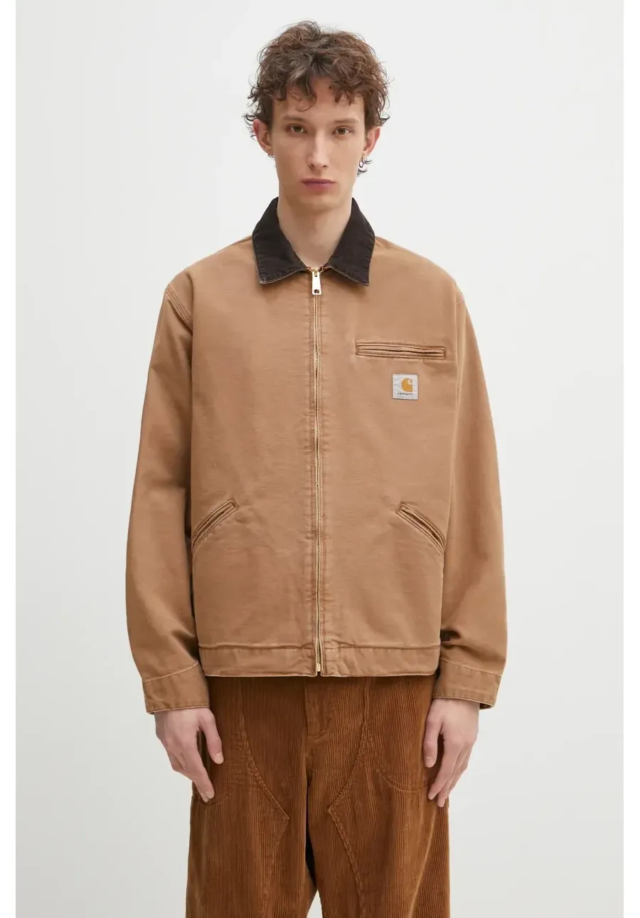 obrazek 1 Carhartt WIP kurtka bawełniana OG Detroit Jacket kolor brązowy przejściowa I035280.00S3K