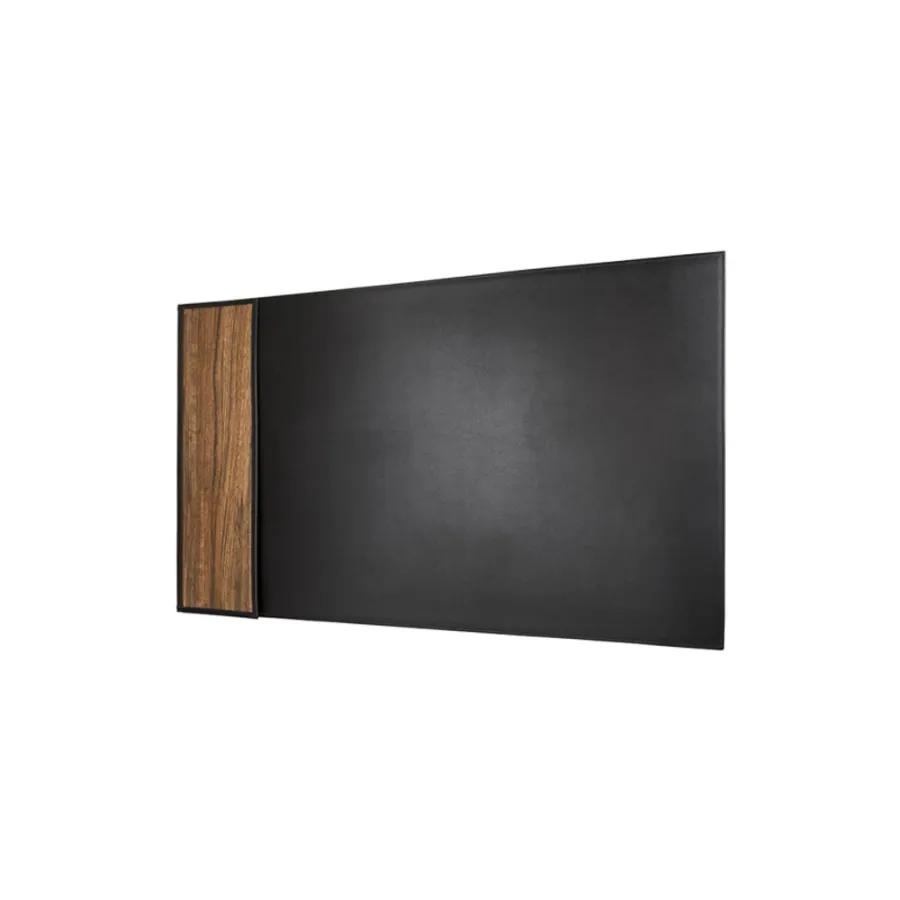 obrazek 1 Elegancka podkładka na biurko 28” z naturalnej czarnej skóry bydlęcej i drewna Amazaque