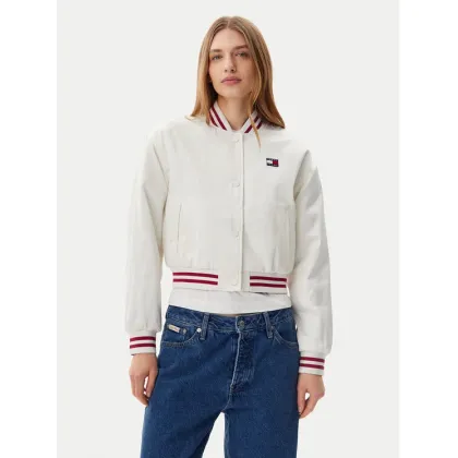 Zdjęcie Tommy Jeans Kurtka bomber Satin Coach DW0DW20229 Biały Regular Fit