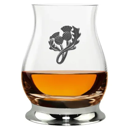 Zdjęcie Fantastyczna szklanka do whisky z pewterowymi zdobieniami