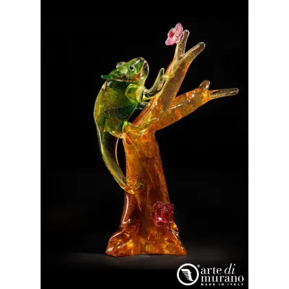 Zdjęcie Designerski kameleon rzeźba z oryginalnego szkło Murano