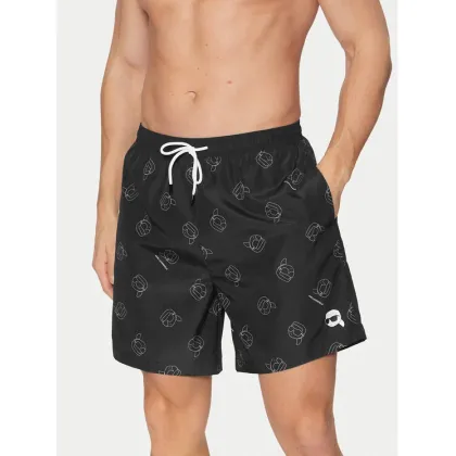 Zdjęcie KARL LAGERFELD Szorty kąpielowe A1M46060 Czarny Regular Fit