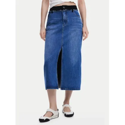 Zdjęcie Desigual Spódnica jeansowa 25SWFD02 Niebieski Regular Fit