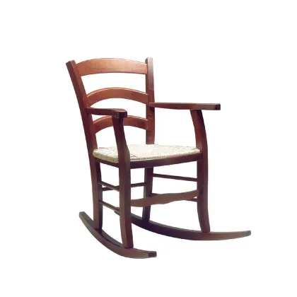 Zdjęcie Wyjątkowy włoski fotel bujany ze słomianym siedziskiem