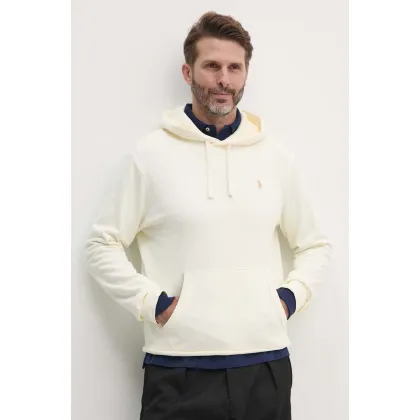 Zdjęcie Polo Ralph Lauren bluza bawełniana męska kolor beżowy z kapturem gładka 710916690
