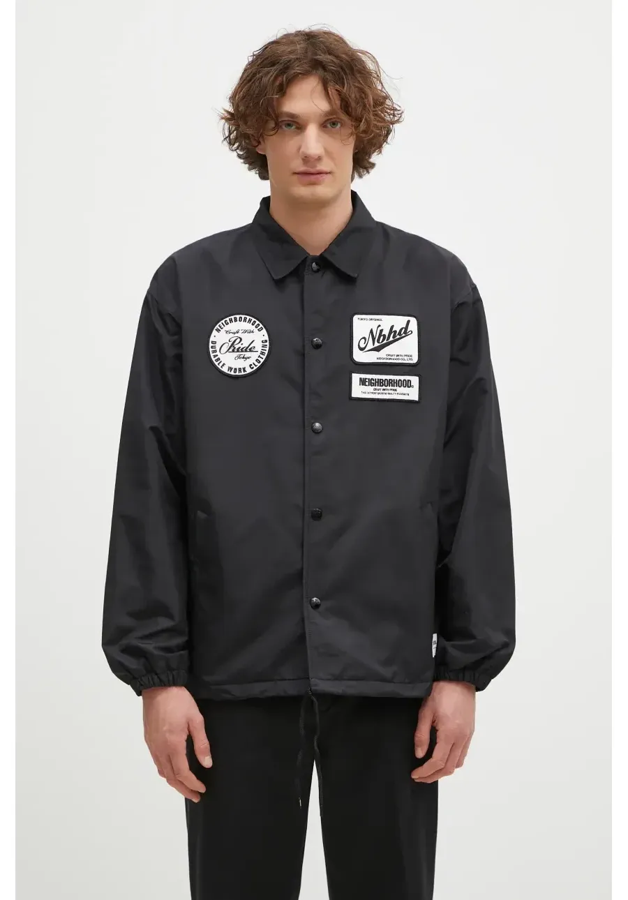 obrazek 1 NEIGHBORHOOD kurtka Windbreaker Jacket-2 męska kolor czarny przejściowa 242TSNH.JKM02