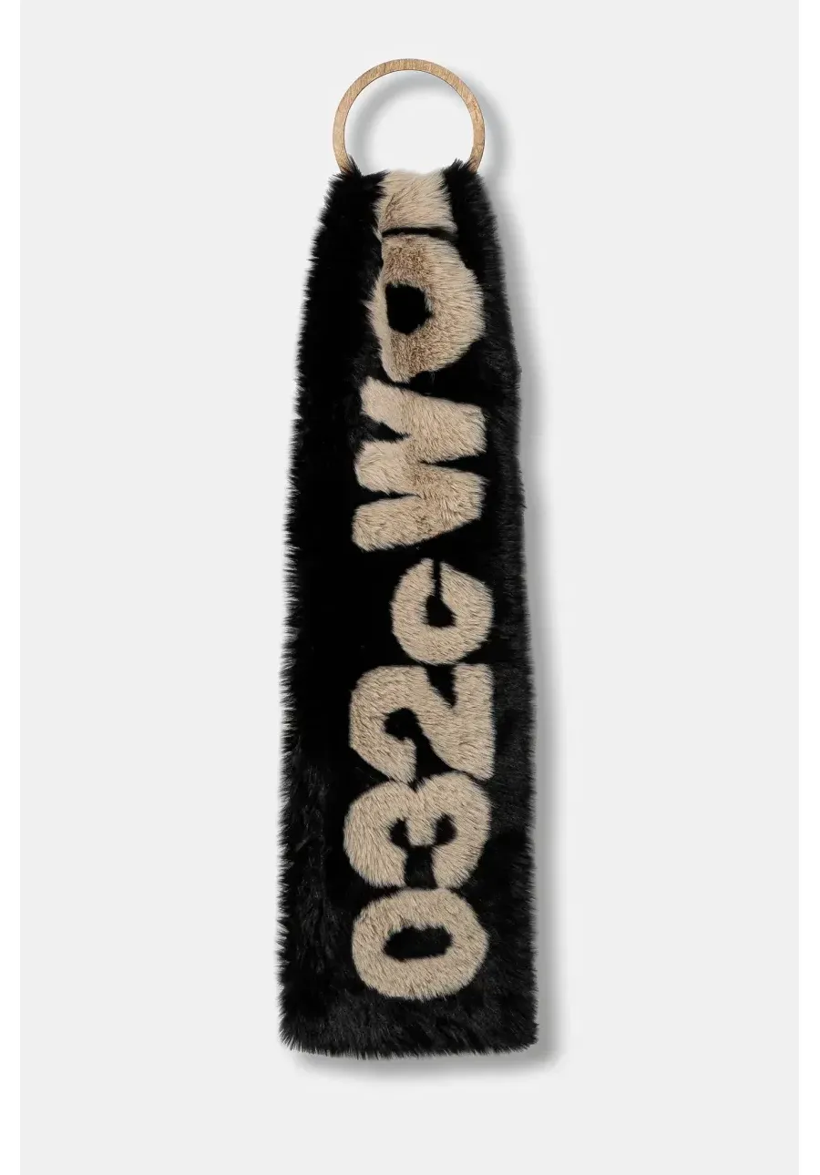 obrazek 1 032C szalik ''Anti-Gauguin'' Faux Fur męski kolor czarny wzorzysty F24-UAW-3303-050