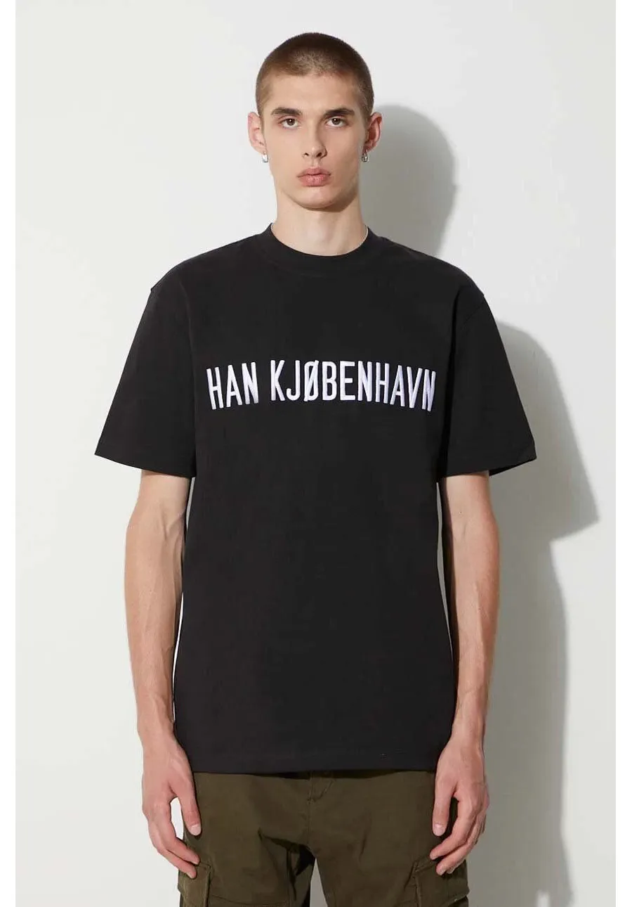 obrazek 1 Han Kjøbenhavn t-shirt bawełniany kolor czarny z aplikacją
