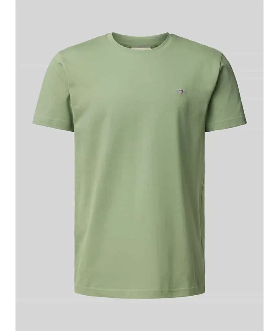 obrazek 1 T-shirt o kroju slim fit z wyhaftowanym logo