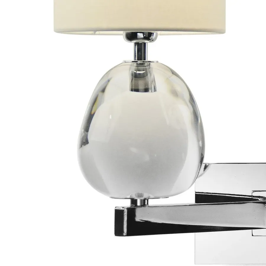 obrazek 3 Dwupunktowa lampa ścienna wykonana z dmuchanych elementów kryształowych H.39xL.33xP.25 cm