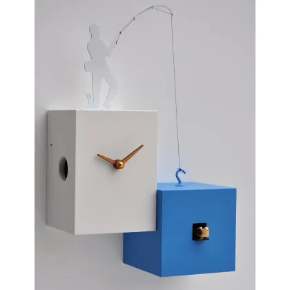 Zdjęcie Dekoracyjny zegar ścienny z kukułką i rybakiem