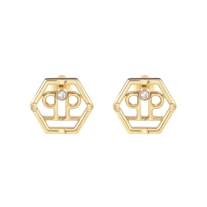 Zdjęcie PHILIPP PLEIN Kolczyki Hexagon PJ2AA06EU Złoty