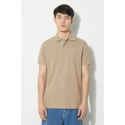 Zdjęcie Barbour polo bawełniane Tartan Pique Polo kolor beżowy z aplikacją MML0012