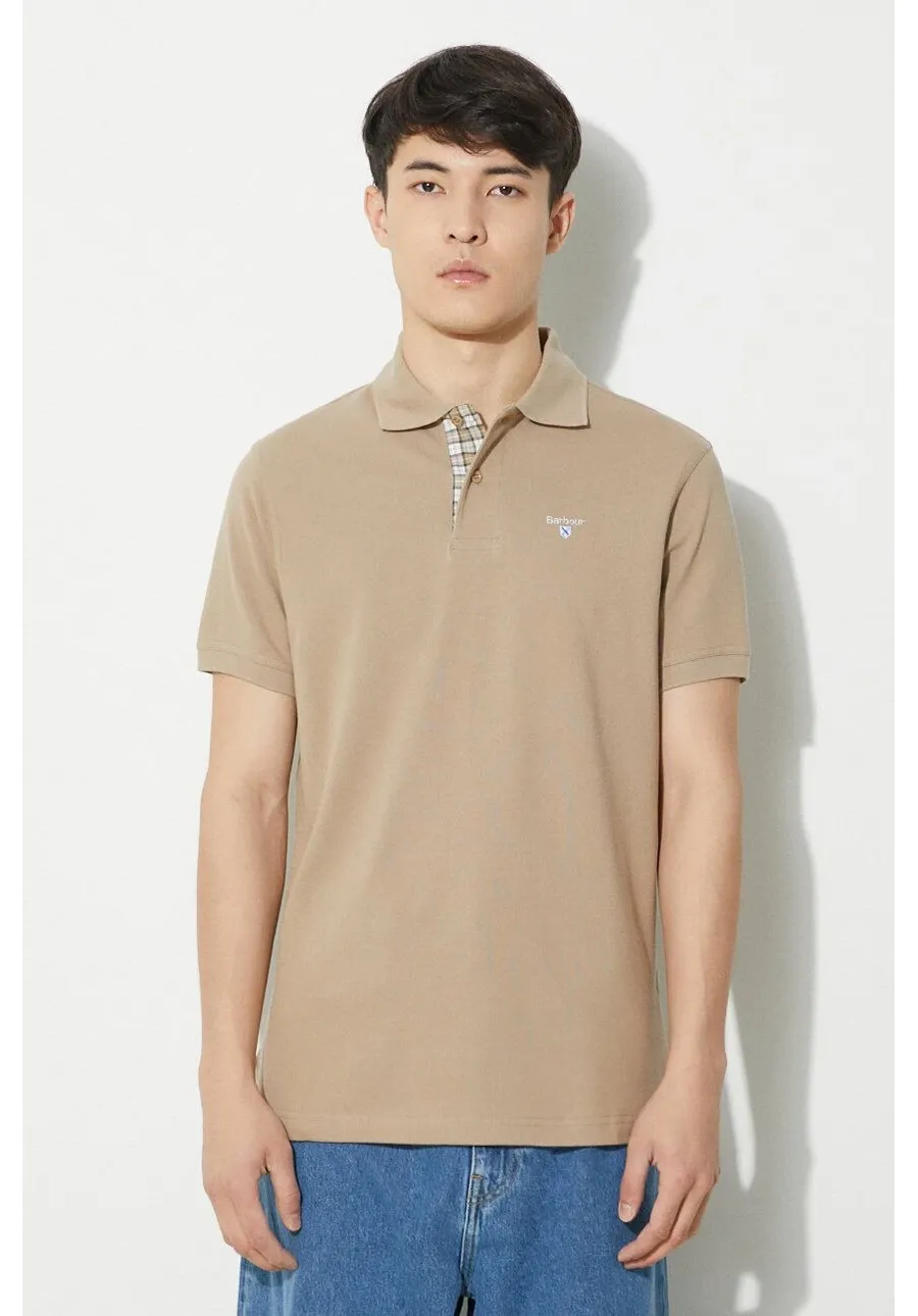 obrazek 1 Barbour polo bawełniane Tartan Pique Polo kolor beżowy z aplikacją MML0012