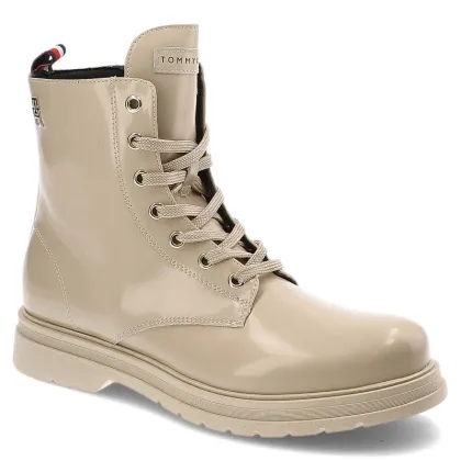 Zdjęcie Beżowe Botki Tommy Hilfiger Modne Wygodne Buty Damskie