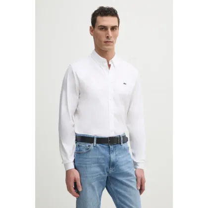 Zdjęcie Lacoste koszula bawełniana męska kolor biały regular z kołnierzykiem button-down CH2933