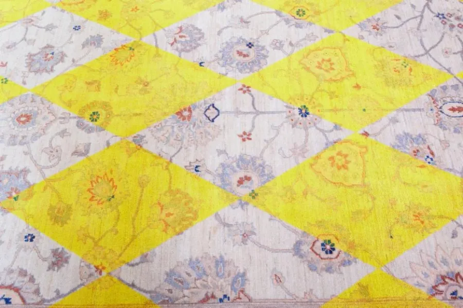 obrazek 4 Luksusowy dywan z żółtym akcentem - DOUBLE LAYER YELLOW