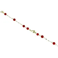 Picture Girls' bracelet with corals and a central dolphin, 14 cm