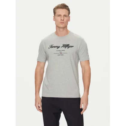Zdjęcie Tommy Hilfiger T-Shirt Script Logo MW0MW33691 Szary Regular Fit
