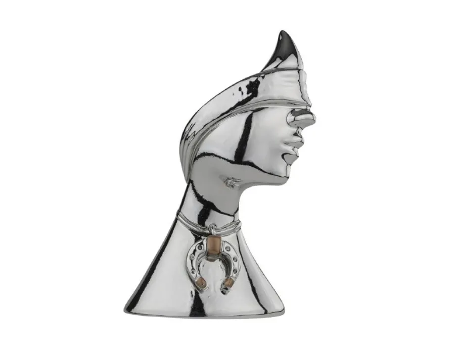 obrazek 1 Wyjątkowy amulet w kształcie głowy kobiety z wisiorkiem - podkową