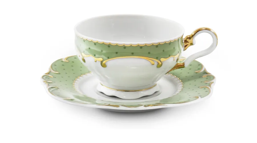obrazek 1 Elegancka filiżanka do herbaty ze spodkiem wykonana z porcelany – Rudolf Kampf