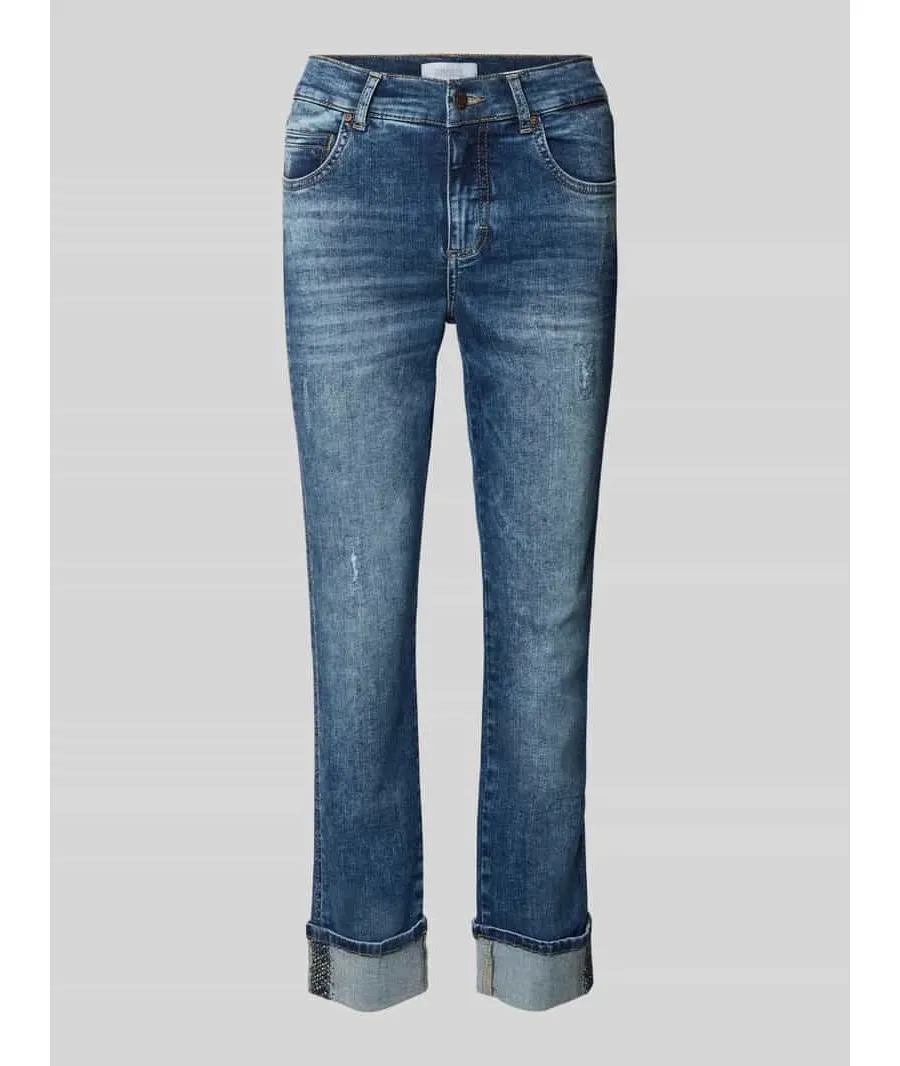 obrazek 1 Jeansy skrócone z efektem znoszenia model ‘CICI CROPPED GLAM’