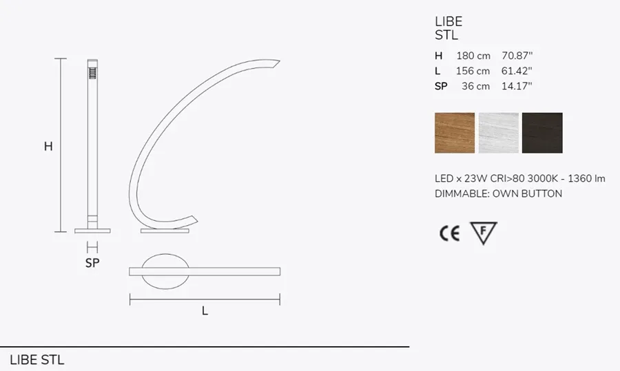 obrazek 3 Designerska lampa stojąca do ekskluzywnego salonu - Masiero
