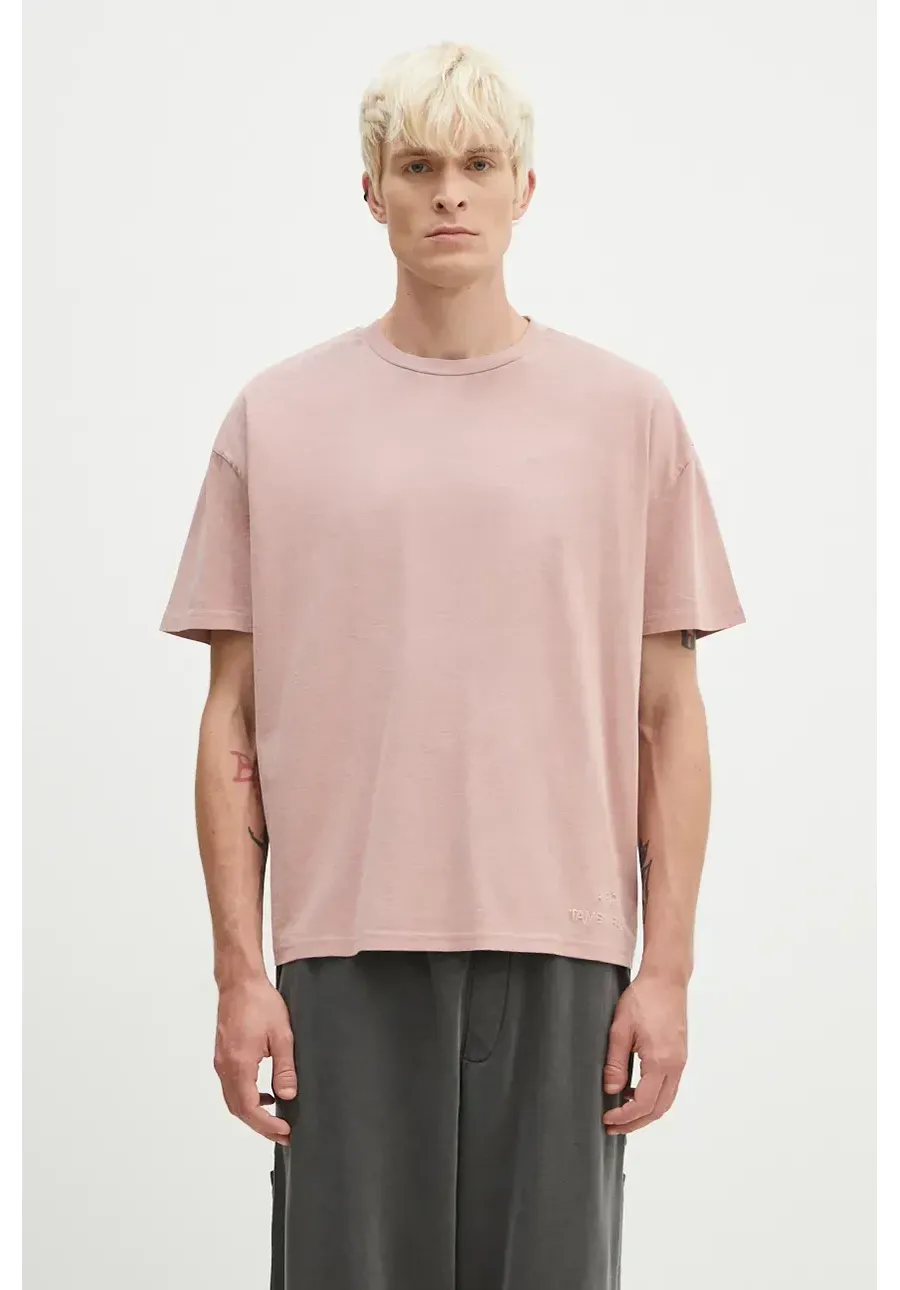 obrazek 1 A.P.C. t-shirt bawełniany Floater kolor różowy gładki COHBS-M26437