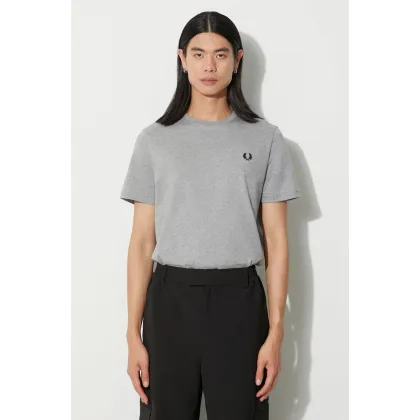 Zdjęcie Fred Perry t-shirt bawełniany męski kolor szary melanżowy M1600.420