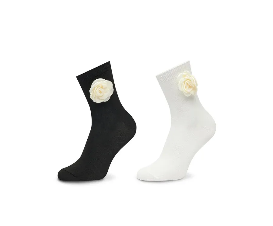 obrazek 1 Aldo Zestaw 2 par wysokich skarpet damskich Rosettesocks 13939716 Czarny
