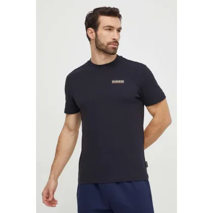 Zdjęcie Napapijri t-shirt bawełniany S-Iaato męski kolor czarny z aplikacją NP0A4HFZ0411