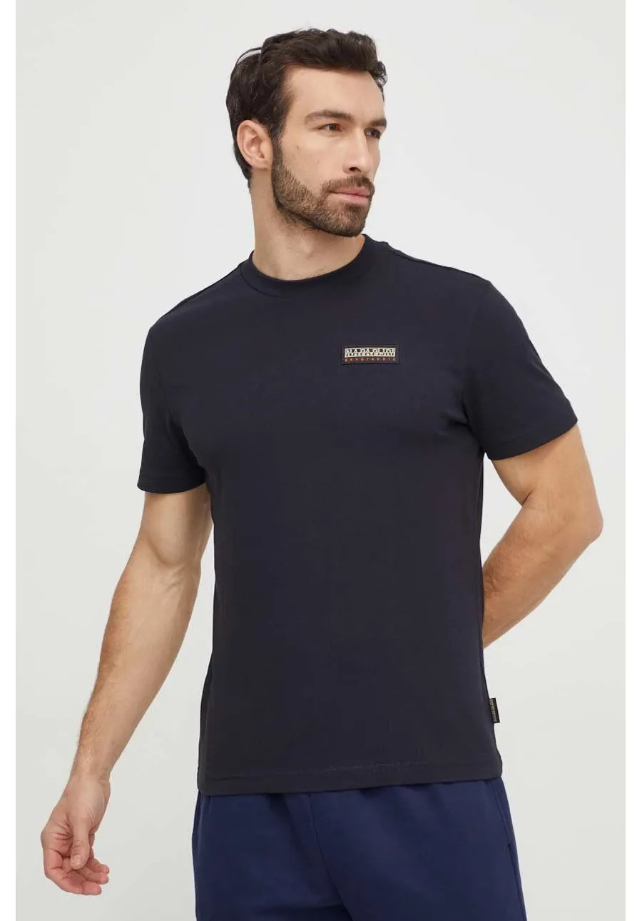 obrazek 1 Napapijri t-shirt bawełniany S-Iaato męski kolor czarny z aplikacją NP0A4HFZ0411