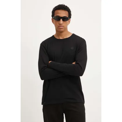 Zdjęcie Wood Wood longsleeve bawełniany Long Sleeve Wood Wood kolor czarny gładki 10005402.2323-BRIGHT