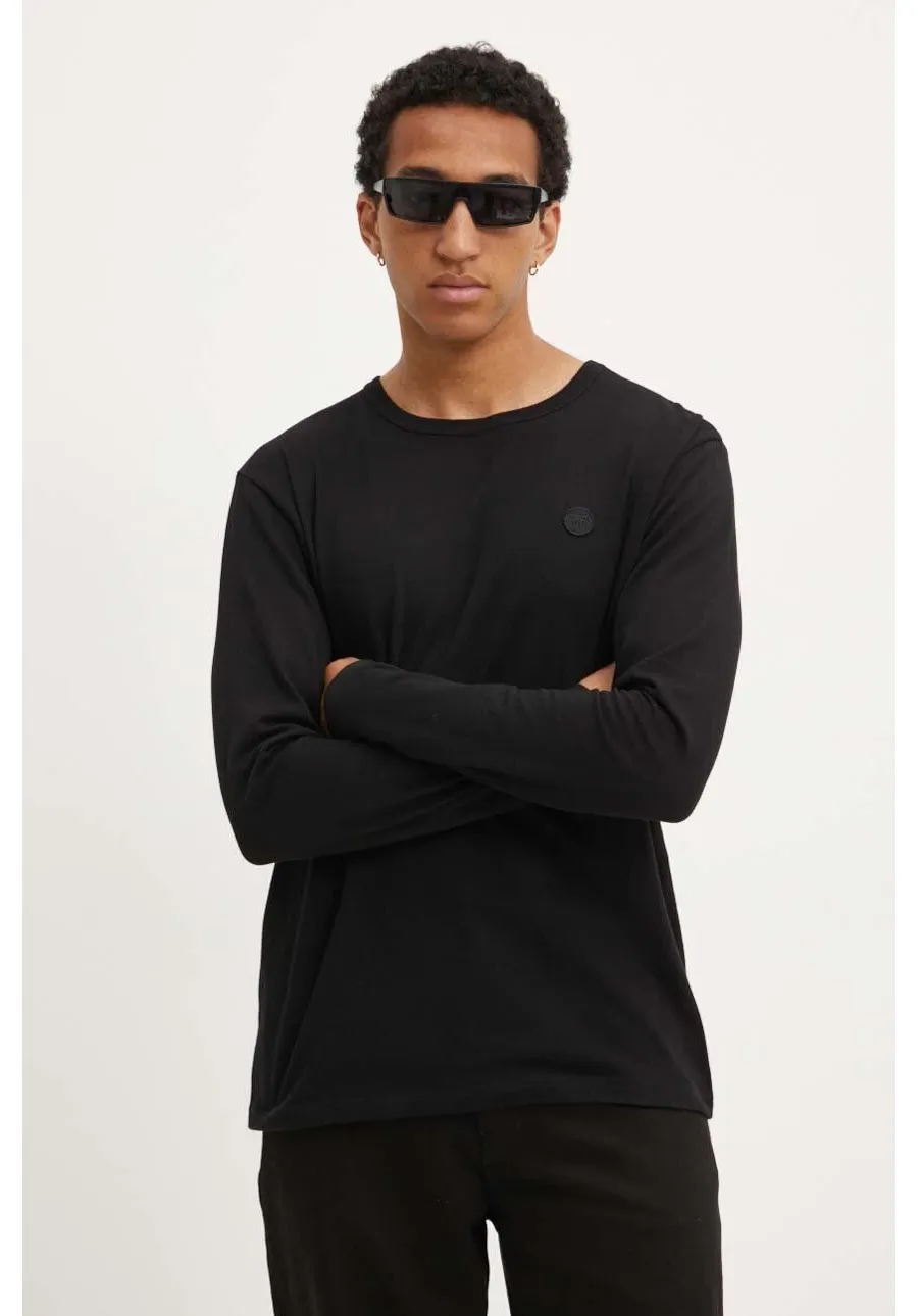 obrazek 1 Wood Wood longsleeve bawełniany Long Sleeve Wood Wood kolor czarny gładki 10005402.2323-BRIGHT