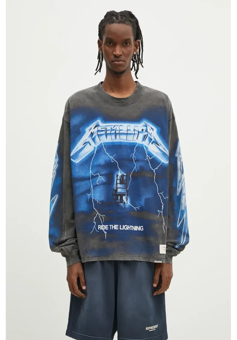 obrazek 1 Represent longsleeve Metallica 40 Year Anniversary kolor szary z nadrukiem MLM4384.20