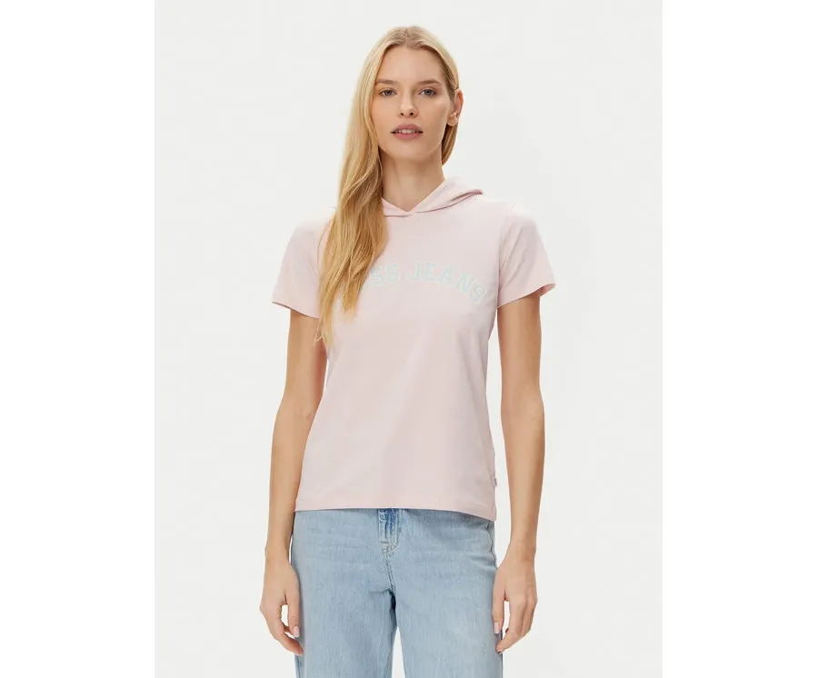 obrazek 1 Guess T-Shirt W5GP28 J1314 Beżowy Regular Fit