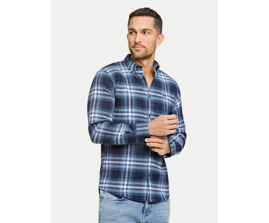 obrazek 1 Lindbergh Koszula 30-225054 Granatowy Relaxed Fit