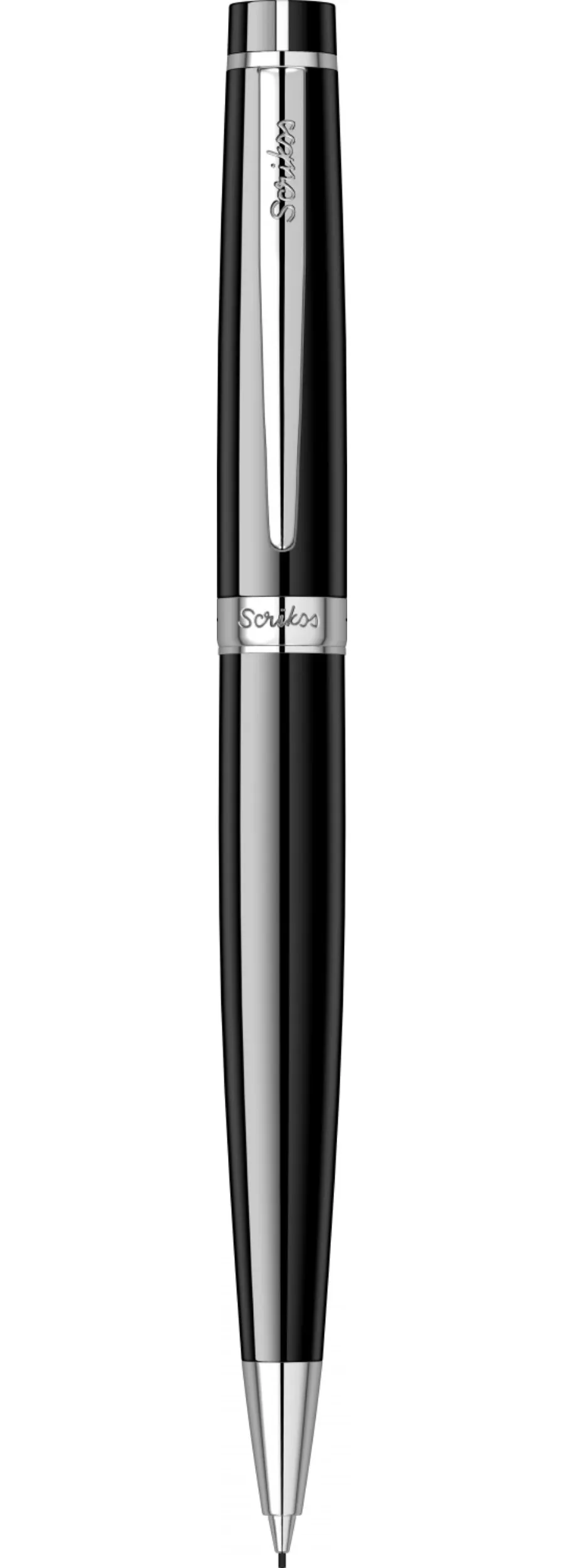 obrazek 3 Mosiężnie chromowany ołówek mechaniczny 0,7mm w czarnym kolorze