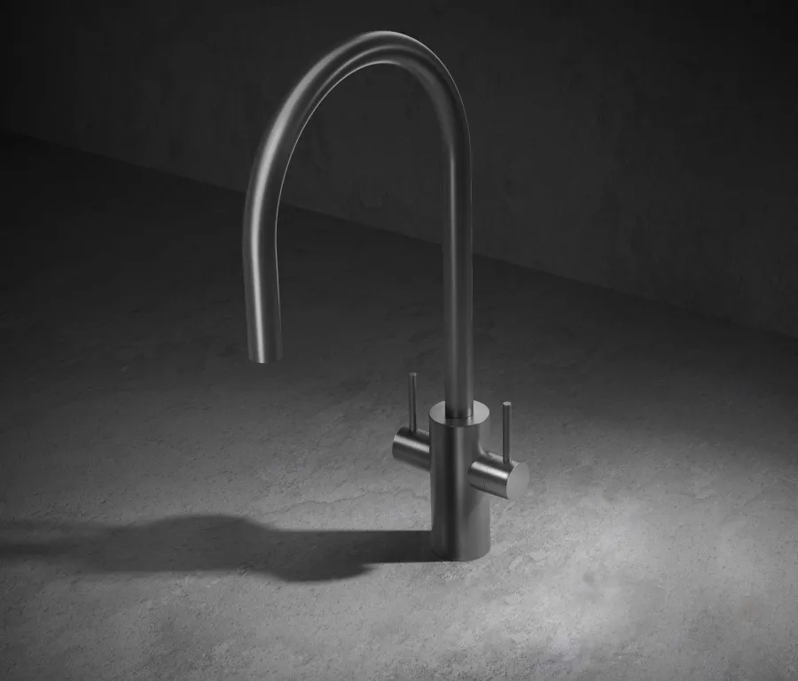 obrazek 4 Stylowe wyposażenie do kuchni - jednootworowa bateria Dual Flow z osobną siecią zasilającą i filtrowaną wodą