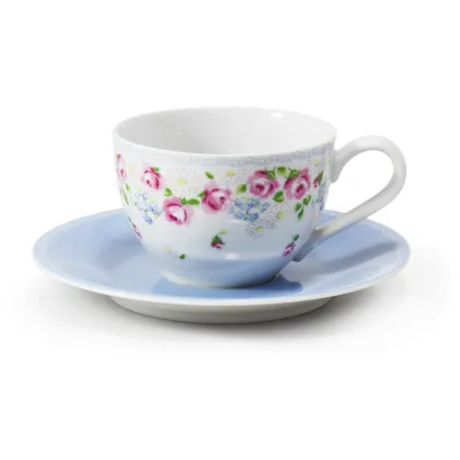 Zdjęcie Wyjątkowa filiżanka ze spodkiem w kolorze niebieskim z porcelany - Leander